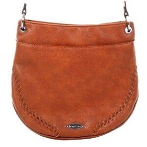 Franco Sarto Womens Purse Saddlebag Brown Cognac Shoulder Strap Handbag